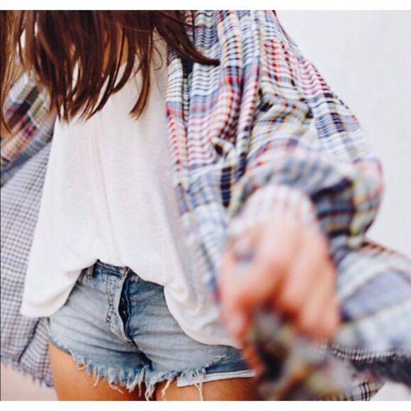 FREE PEOPLE Come On Over Plaid Button
Down Shirt S - Picture 1 of 6